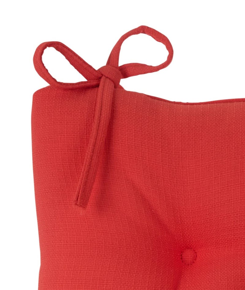 Klear Vu وسادة كرسي هزاز كليار فيو أوميغا غير قابلة للانزلاق، مجمعة في الولايات المتحدة الأمريكية، تصميم سميك مزخرف، تشمل وسادة المقعد ووسادة الظهر مع أربطة، 17x17 بوصة، مجموعة من قطعتين، لون كورال الصلب - Image 4